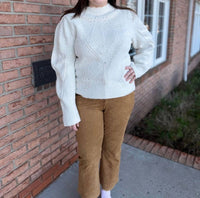 DEAR JOHN DENIM Women's Aliza Sweater in ivory - women's sweater - detail view