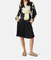 Karmamia JODY LONG SLEEVE BLOUSE in gold maxi flower - women's blouse