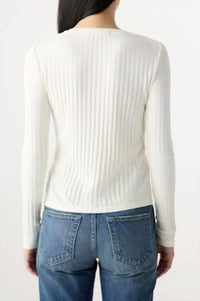 Amo - Lottie Fitted Ribbed Henley Top