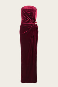 Self-Portrait - Velvet Bandeau Maxi Dress