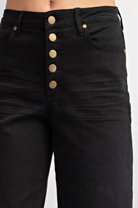 Easel - Button-front High-rise Twill Pants