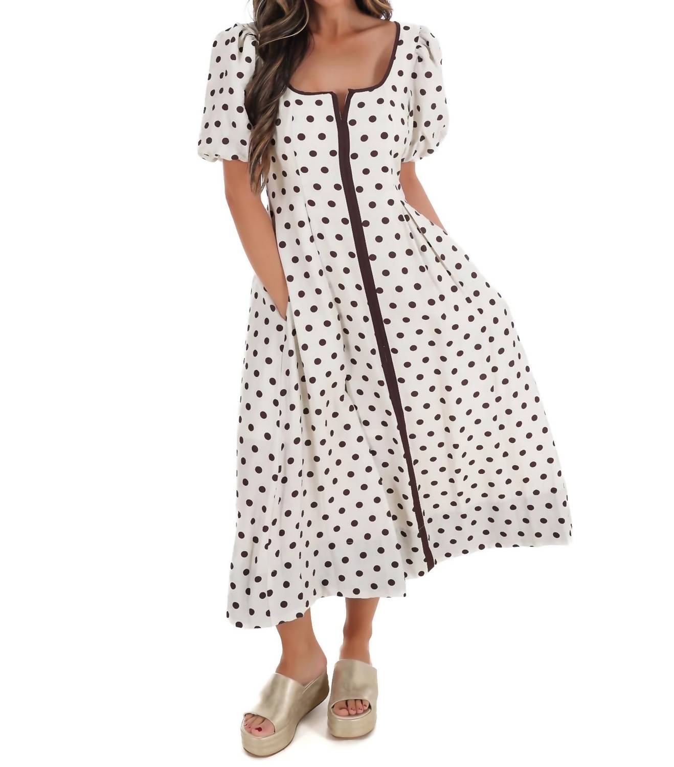 Entro - Sweet Like Summer Polka Dot Midi Dress