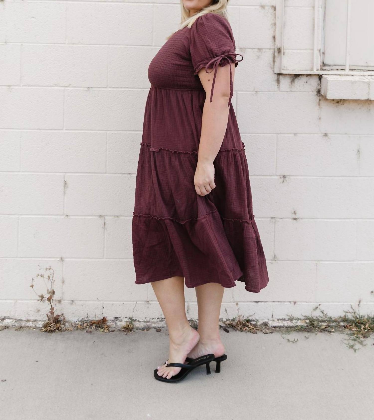 Mikarose Remington Midi Dress in brown - women's dress - view 9
