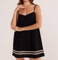 MINKPINK Elki Trim Mini Dress in black - women's dress