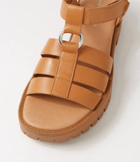 Django & Juliette Women's Bethal Sandals in dark tan toffee - women's sandal - alternate view