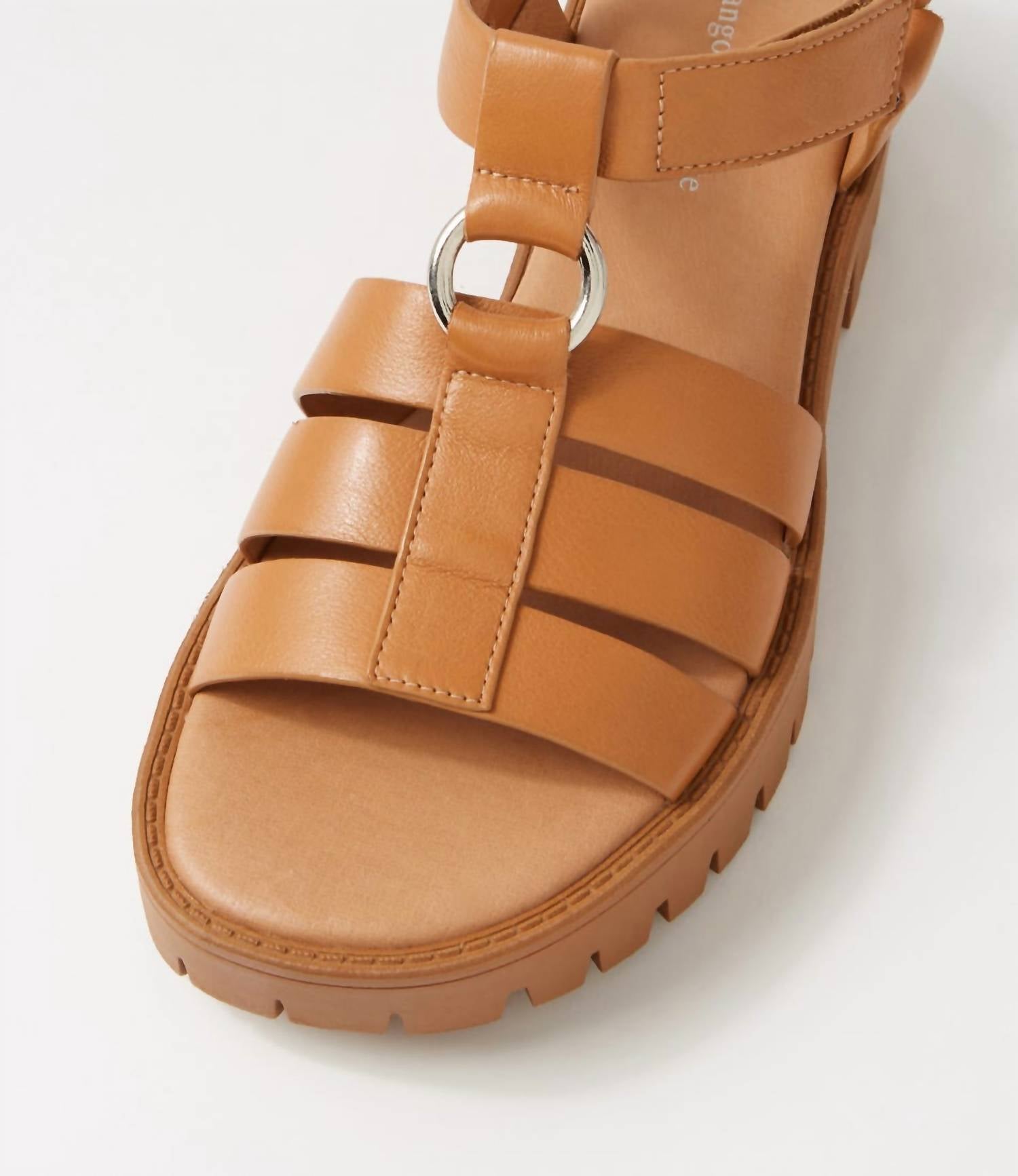 Django & Juliette Women's Bethal Sandals in dark tan toffee - women's sandal - alternate view
