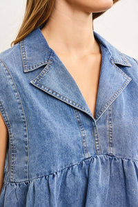 Mustard Seed - Down For Denim Peplum Top