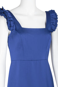 Aidan Mattox - Ruffled Shoulder Sleeveless Crepe Dress