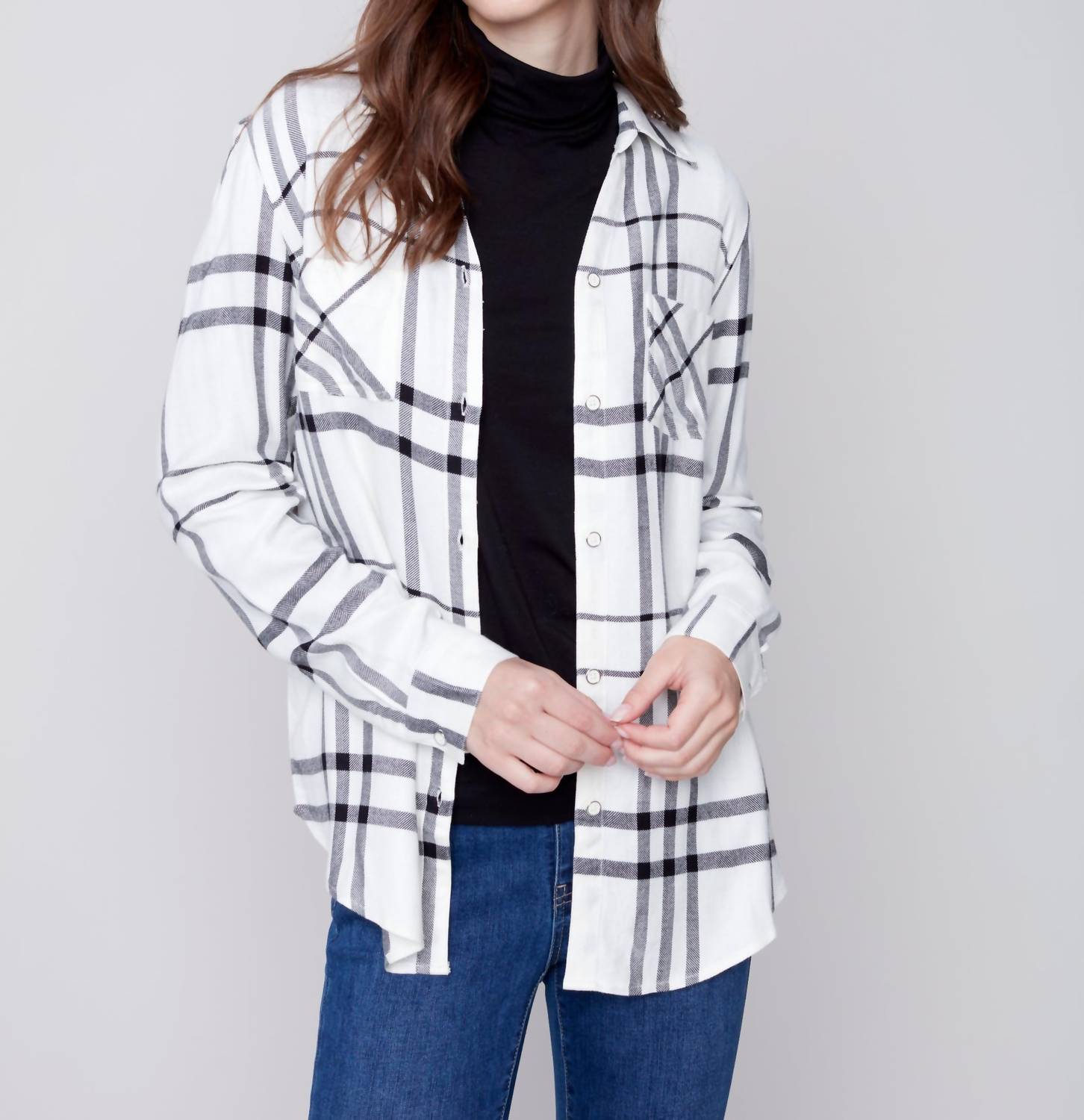 Charlie B - Button Up Plaid Shirt