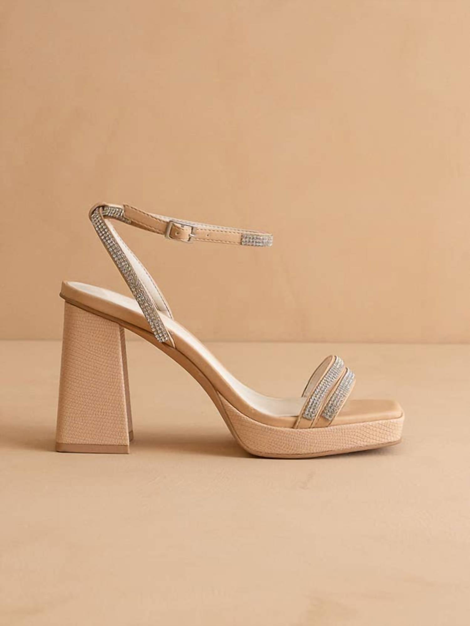 Oasis - Women's Suva Rhinestone And Reptile Print Strappy Heeled Sandal