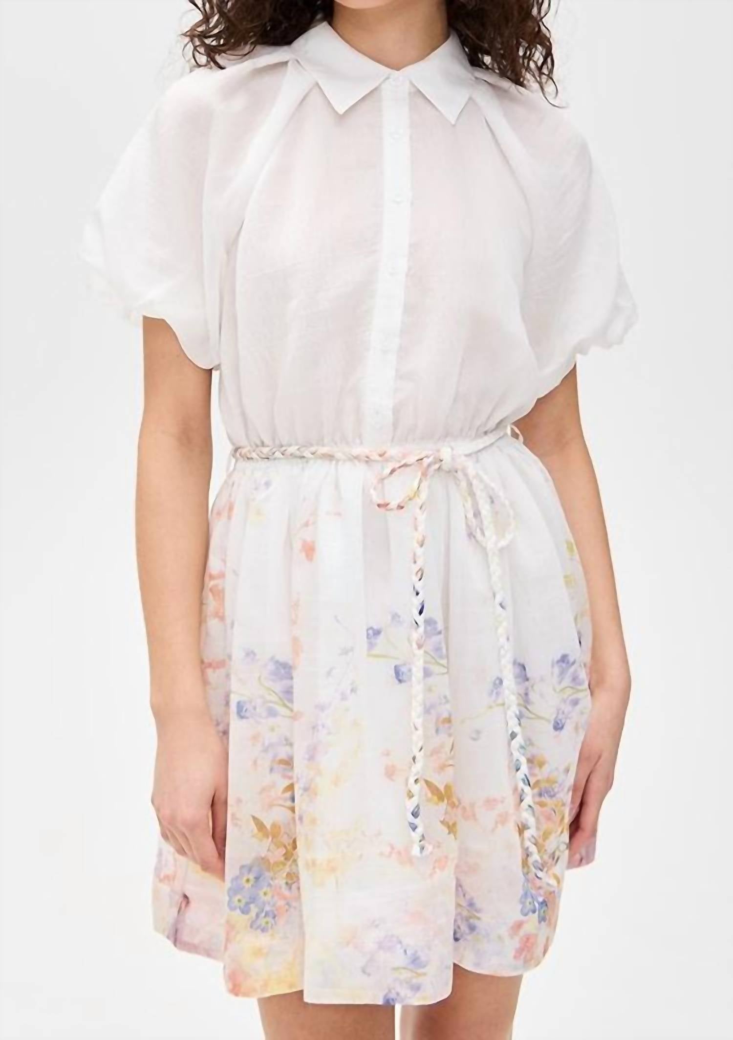 En Saison Taylorann Mini Dress in ivory violet orange - women's dress
