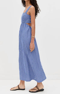 STATESIDE Poplin Stripe Dress in blue - women's dress - alternate view