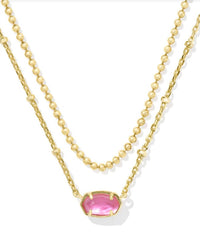 Kendra Scott Women's Emilie Multi Strand Necklace in gold pink mix - women's jewelry