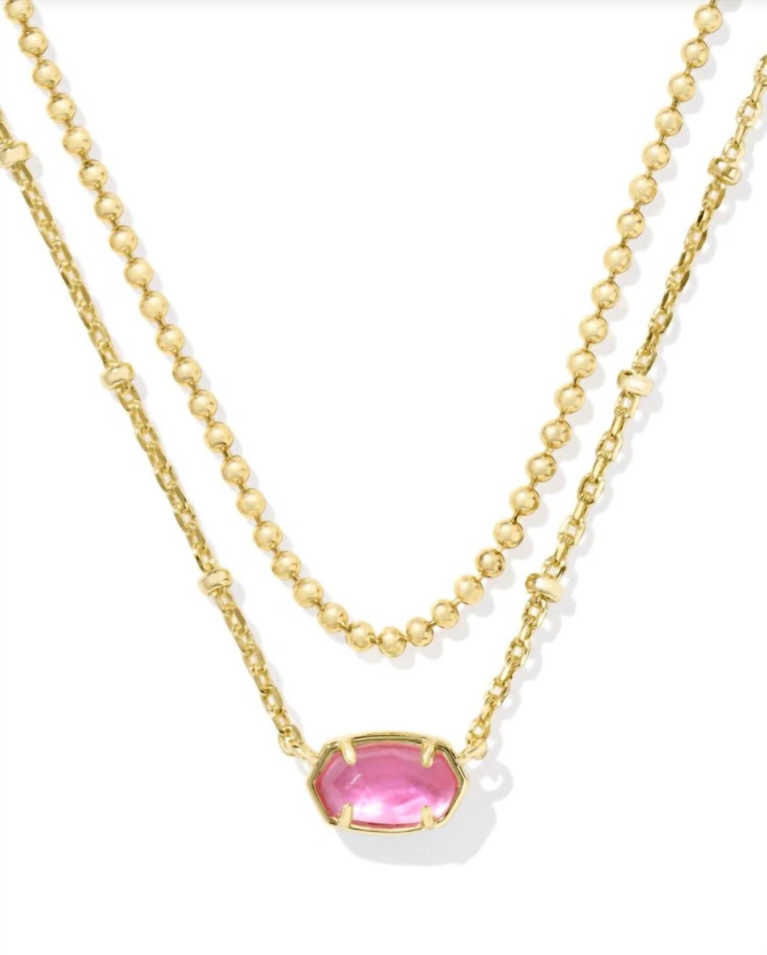 Kendra Scott Women's Emilie Multi Strand Necklace in gold pink mix - women's jewelry