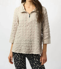 Joseph Ribkoff - Bubble Textured Relaxed Fit Zipper Jacket