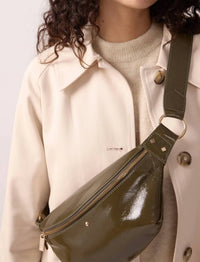 Maradji Nicolette Belt Bag in patent khaki - women's bag - detail view