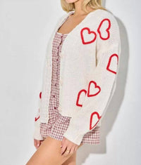 Baevely By Wellmade - Heart Cardigan