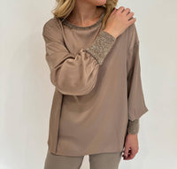 D.Exterior - Puff Sleeve Mini Sequin Top