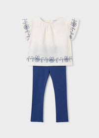 Mayoral - Embroidered Tee And Leggings Set