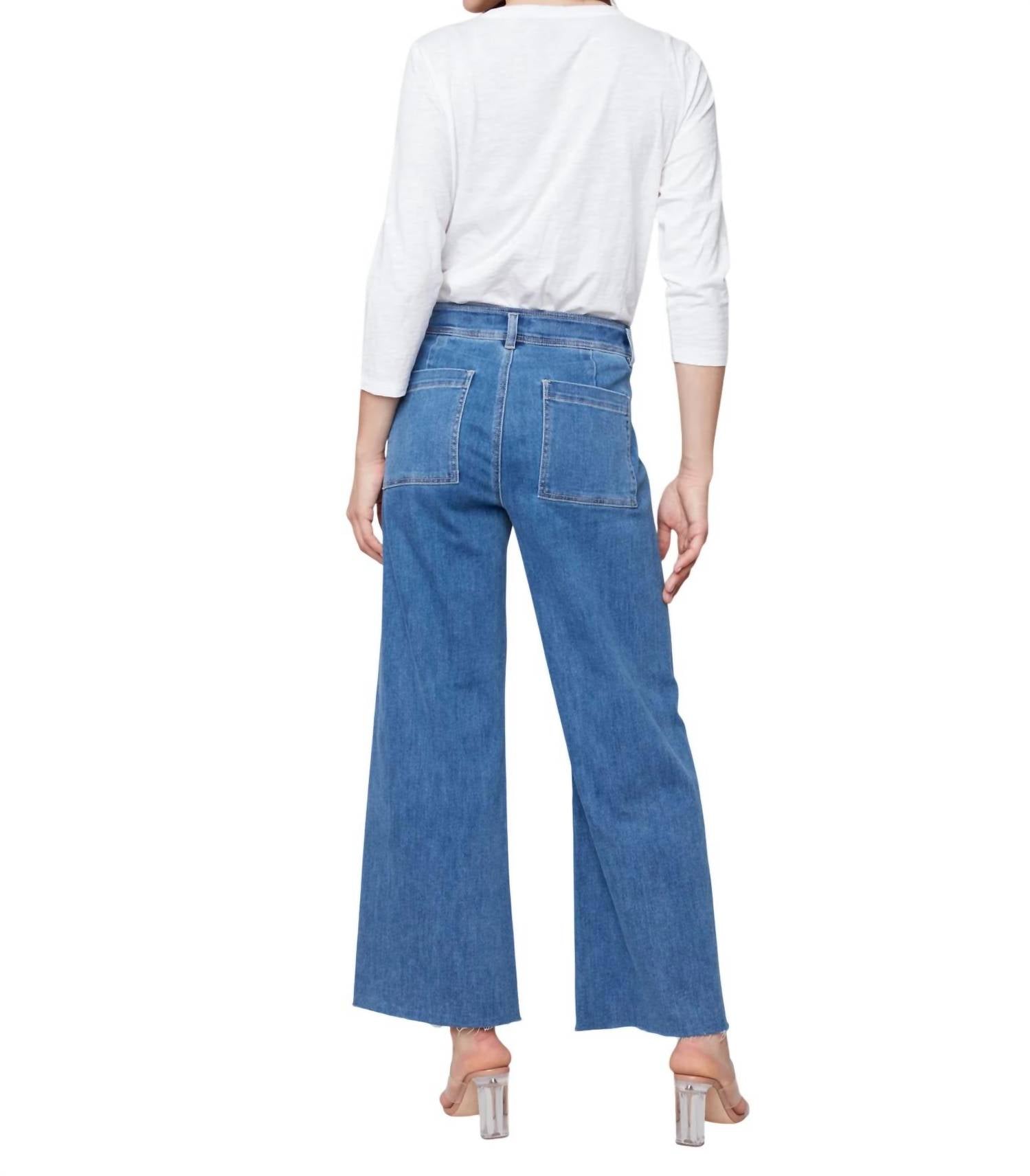 CHARLIE B Wide Leg Jean in medium blue - women's jeans - alternate view