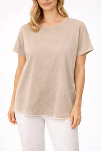 Zenana - French Terry Acid Washed T Shirt