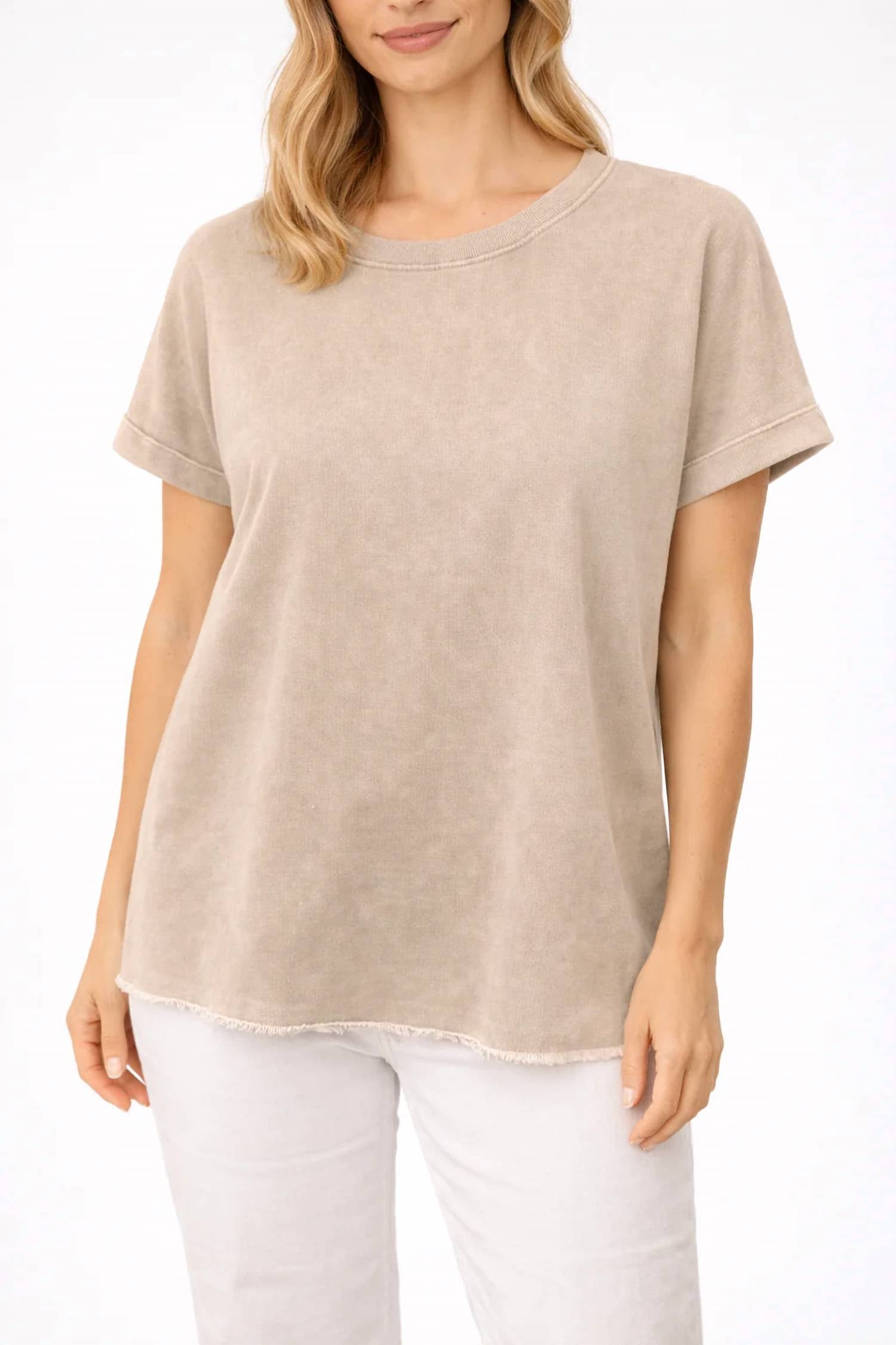 Zenana - French Terry Acid Washed T Shirt