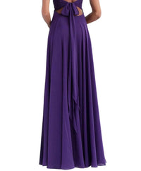 Jovani - Embroidered Halter Neck A-line Dress