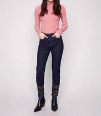 Charlie B - Embroidered Hem Jeans
