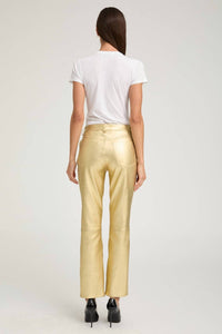 Sprwmn - Women's Leather Slim Straight Pants