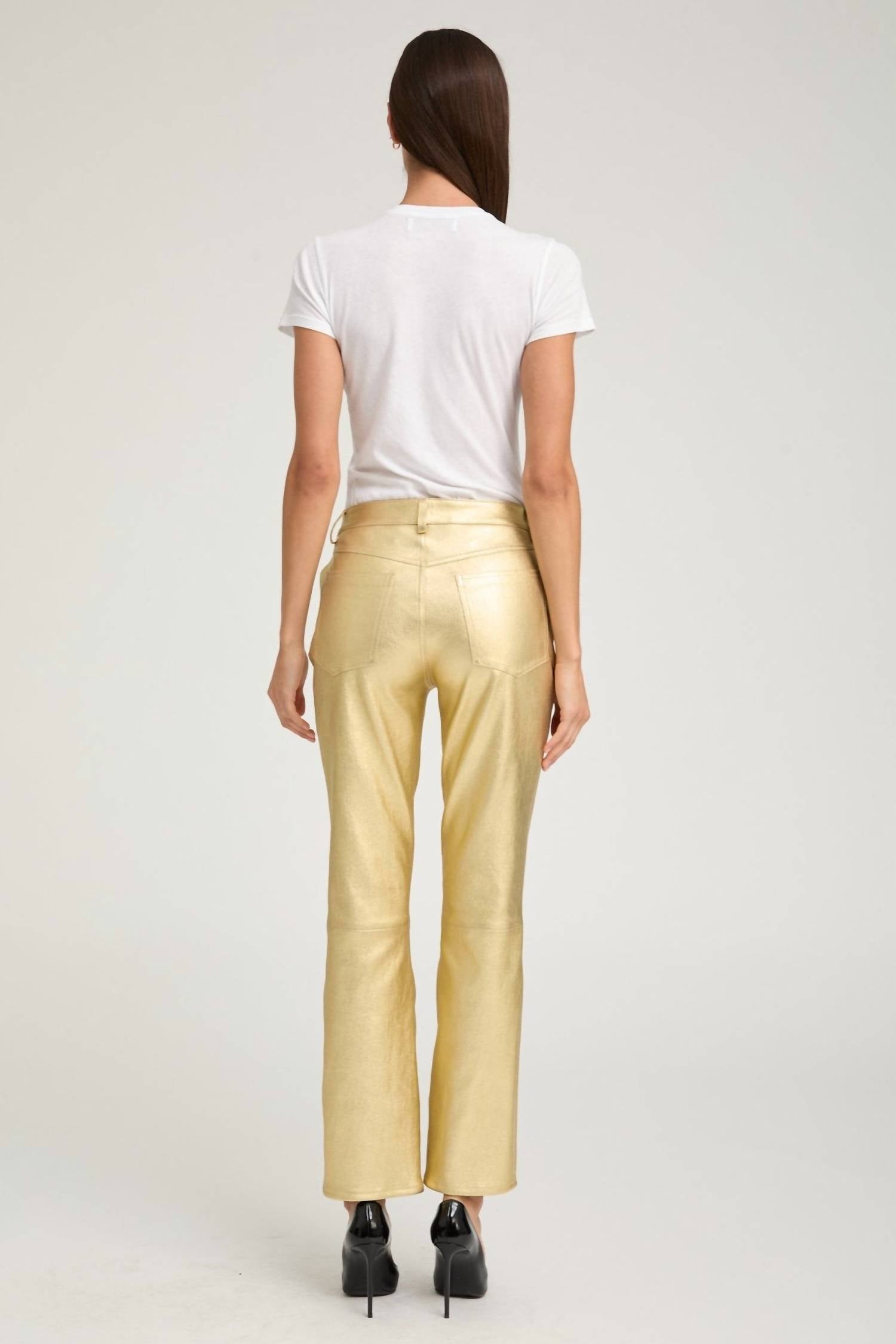 Sprwmn - Women's Leather Slim Straight Pants