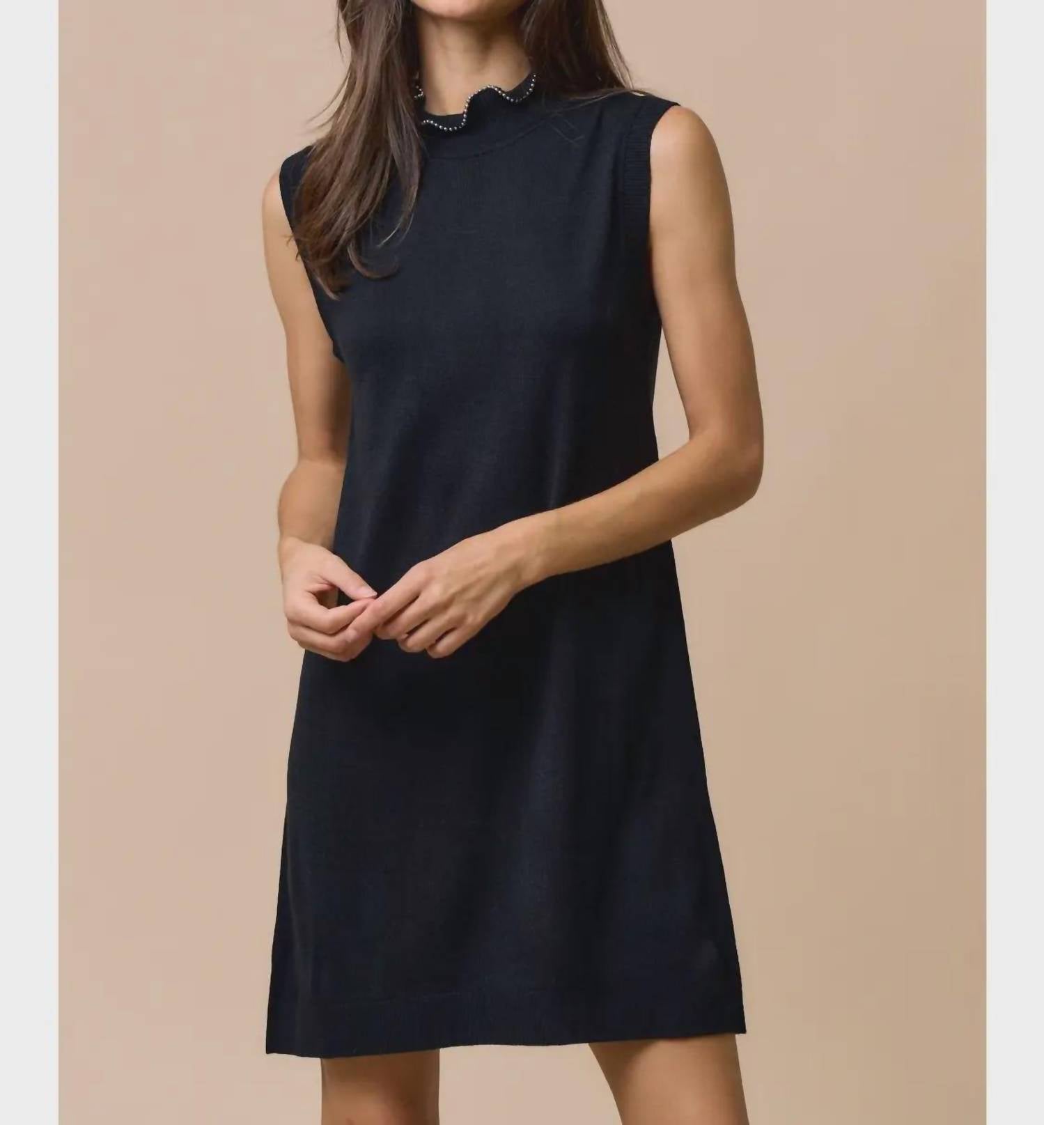 Lalavon - Women's Sleeveless Mock Neck Dress