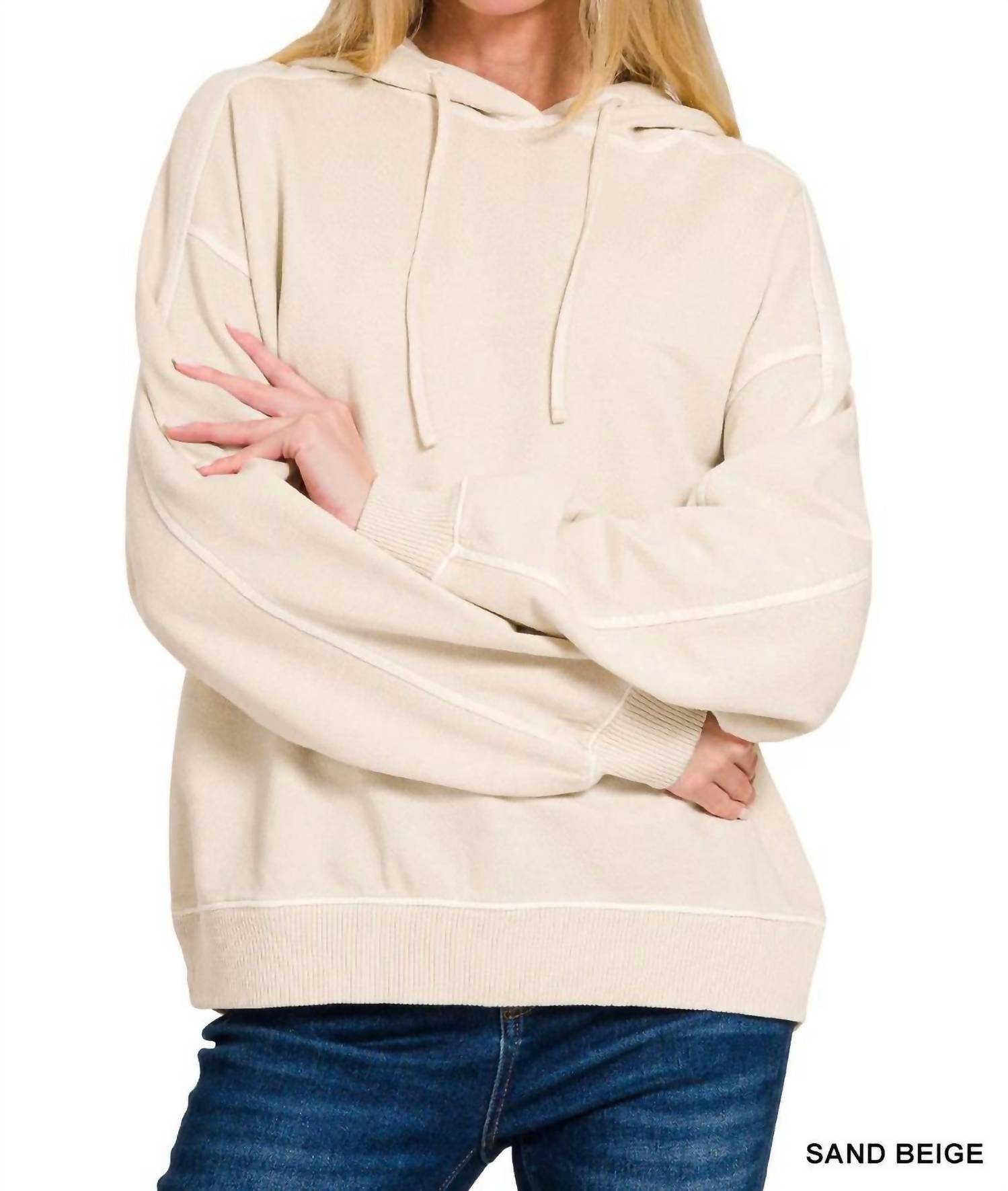 Zenana - French Terry Pigment Dye Hoodie