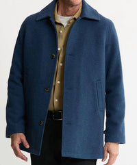 JACHS NEW YORK Mott Wool Blend Coat in warm blue - men's jacket