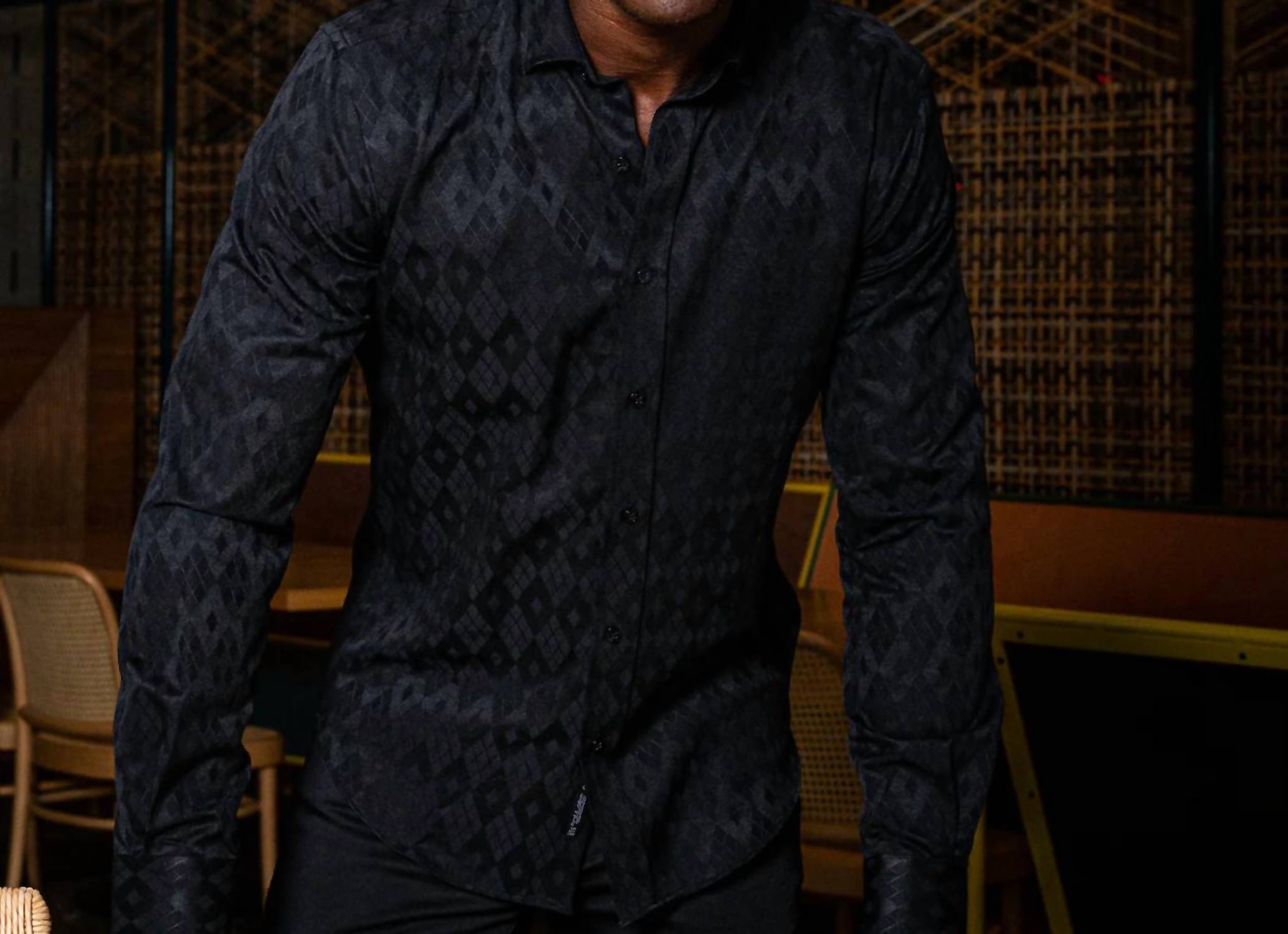 Eight X - Men's Argyle Jacquard Button Down Shirt