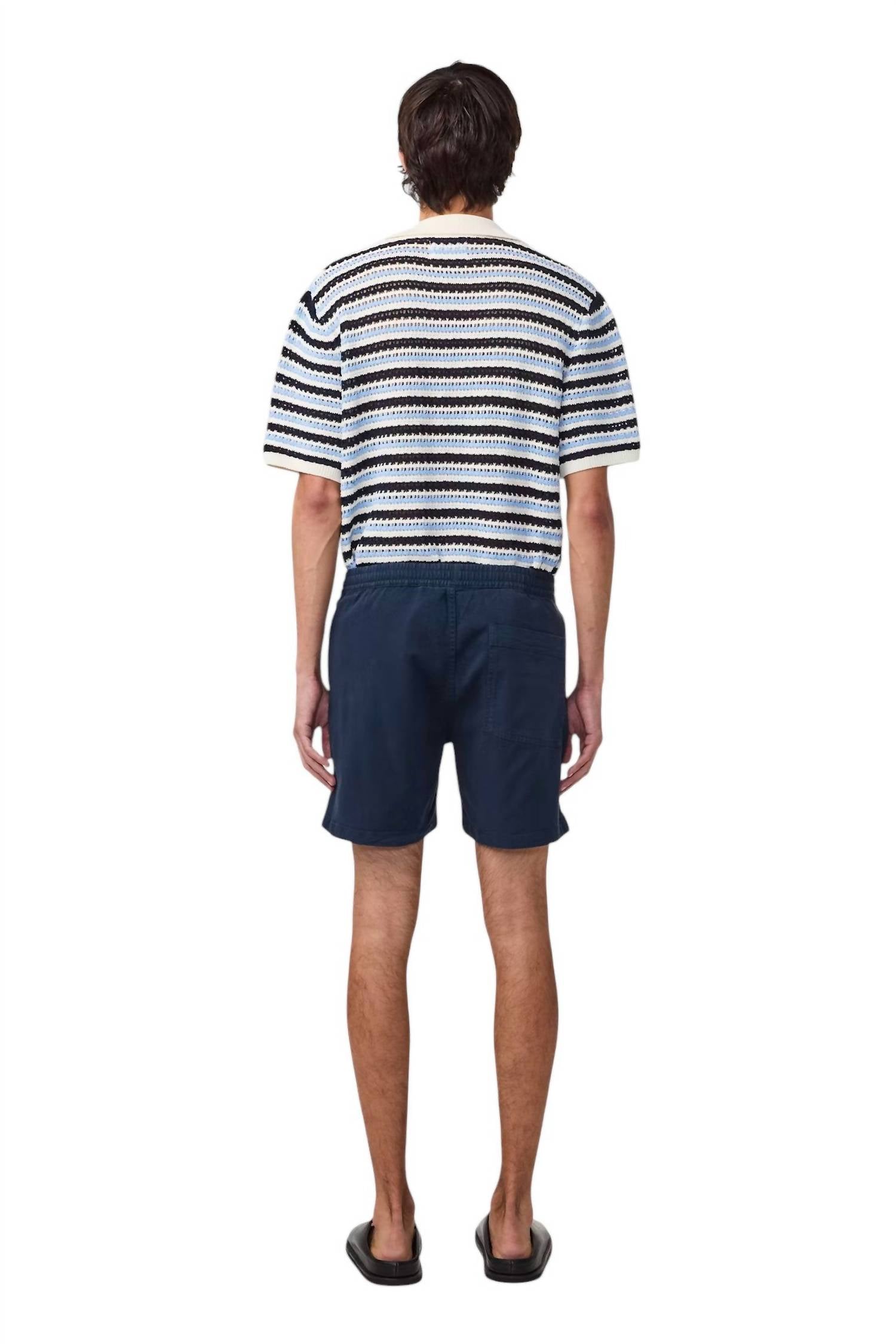 NN07 Gregor Drawwstring Shorts in navy blue - men's shorts - alternate view