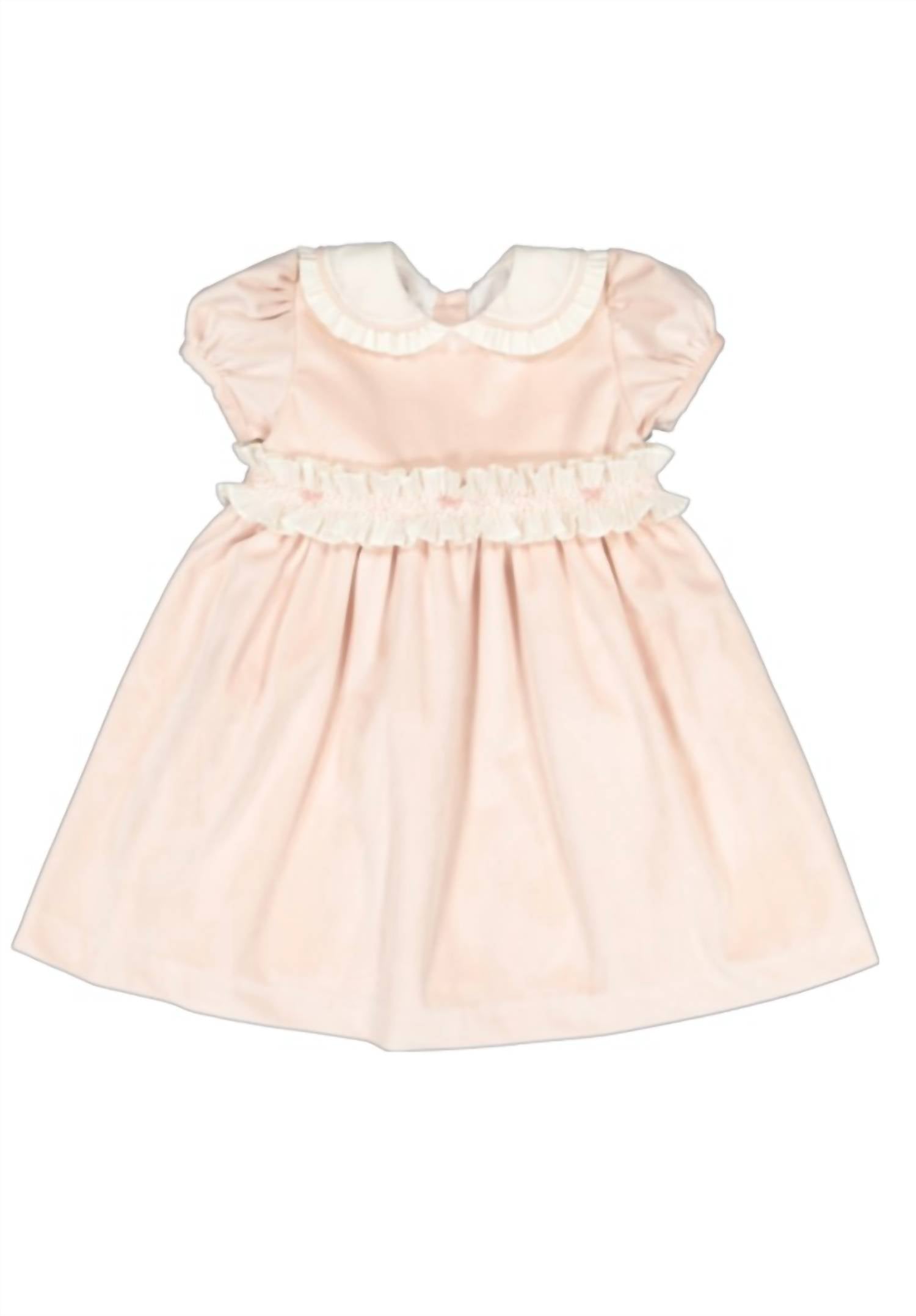 Sal & Pimenta - Girl's Velvet Dress With Smocked Sash