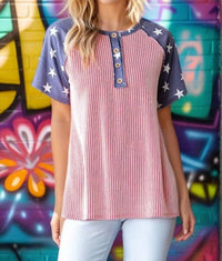Heimish Usa - American Star Button Up Top