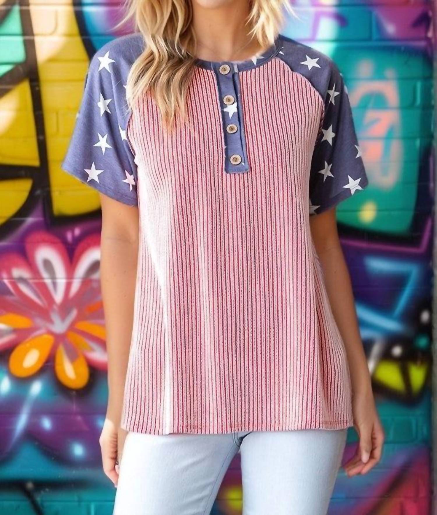 Heimish Usa - American Star Button Up Top
