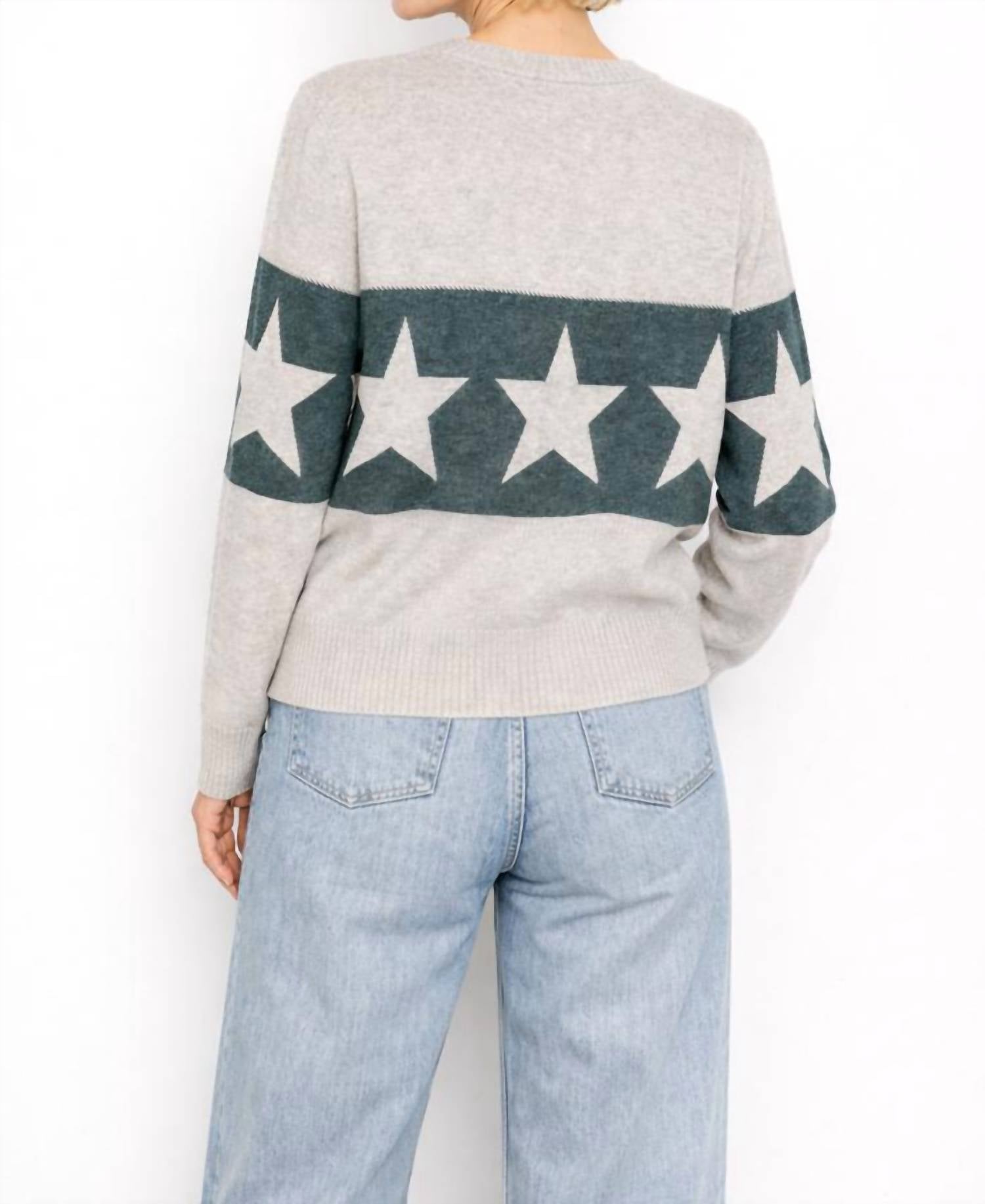 Alashan Cashmere - Merino Banded Star Crewneck Sweater