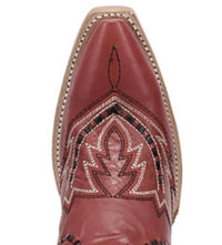 DAN POST. Women's Mesa Buck Lace Snip Toe Boot in red - women's shoe - view 4