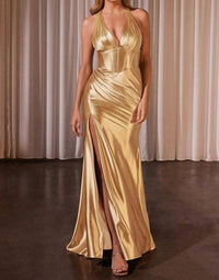 Ladivine - Satin Formal Dress - Plus