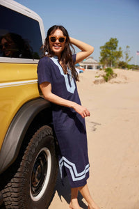 Sail To Sable - Short Sleeve Classic Maxi Tunic Dress