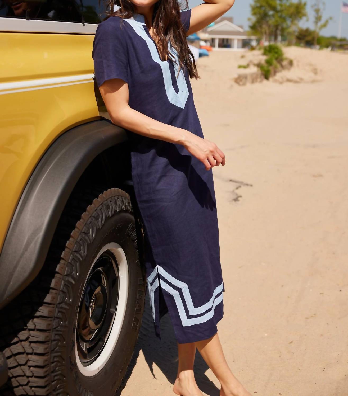 Sail To Sable - Short Sleeve Classic Maxi Tunic Dress
