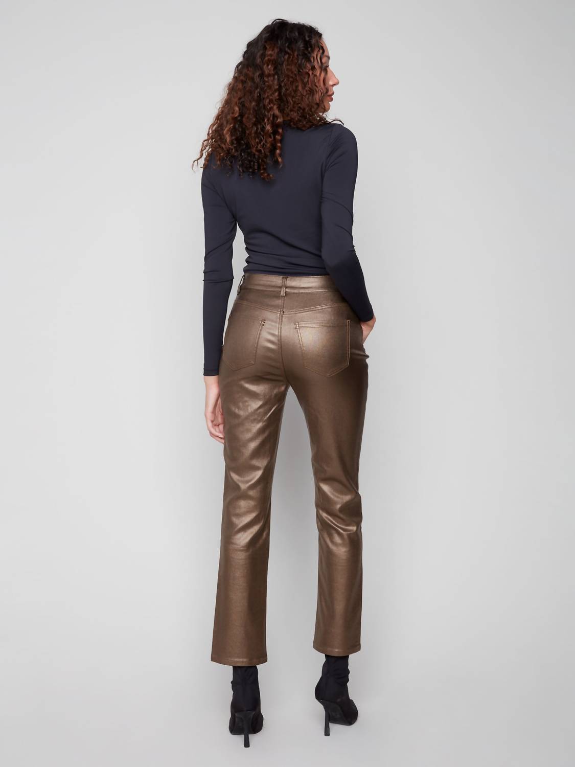 Charlie B - Slim Metallic Wax Twill Pants
