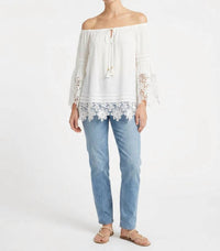 Hale Bob - Bell Sleeve Crochet Hem Blouse