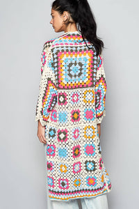 Pol - Mia Grandma Square Knit Cardigan