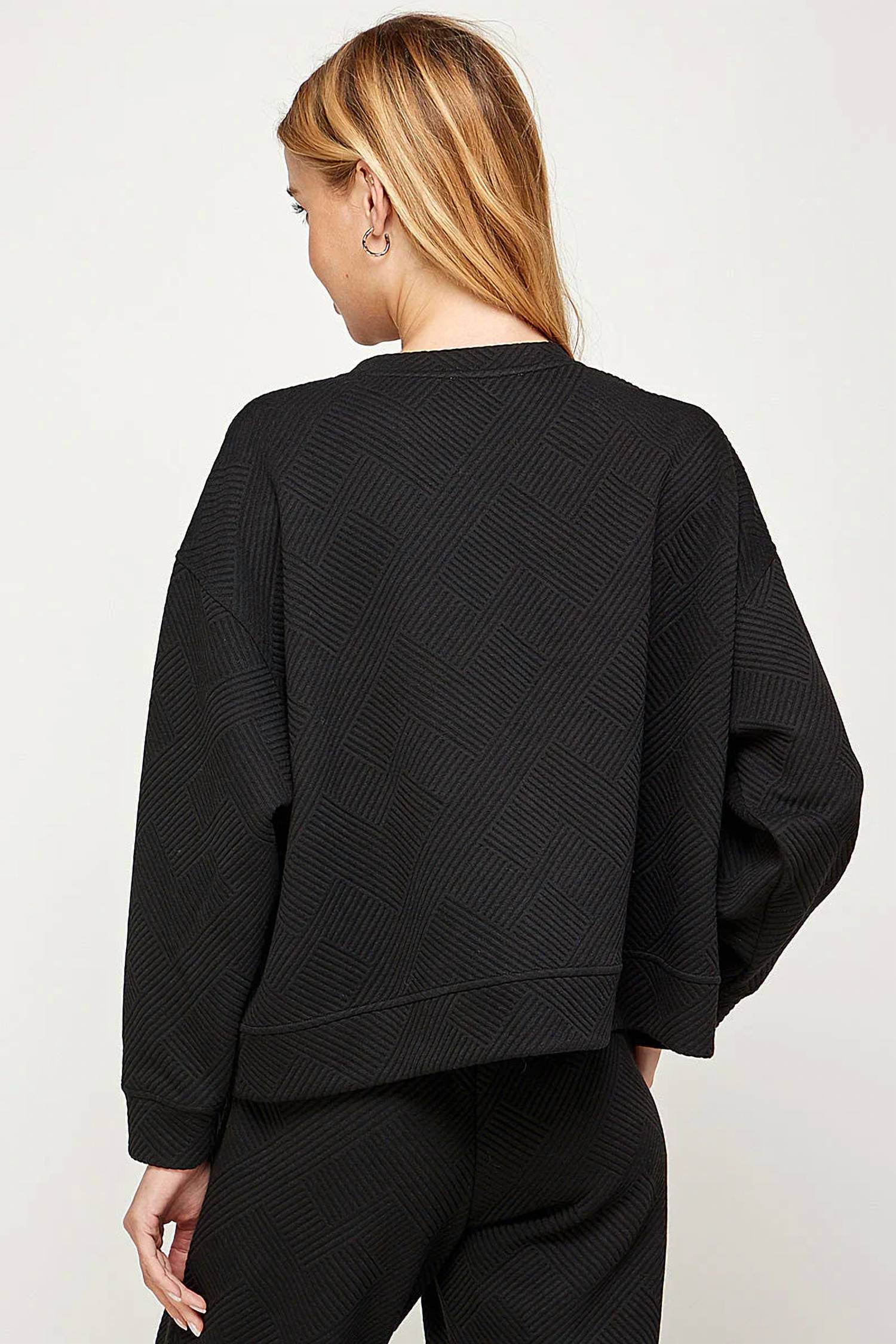 See And Be Seen - Textured Sweatshirt Top