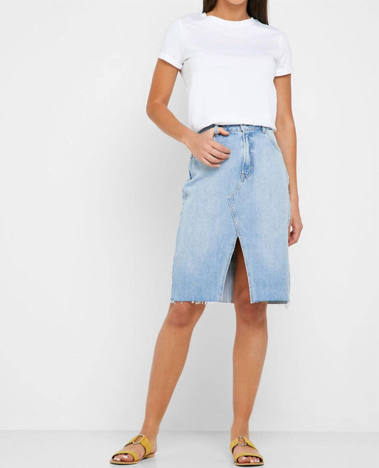 Topshop - Denim Front Split Pencil Denim Skirt