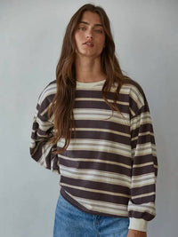 By Together - Striped Crew Neck Long Sleeve Top