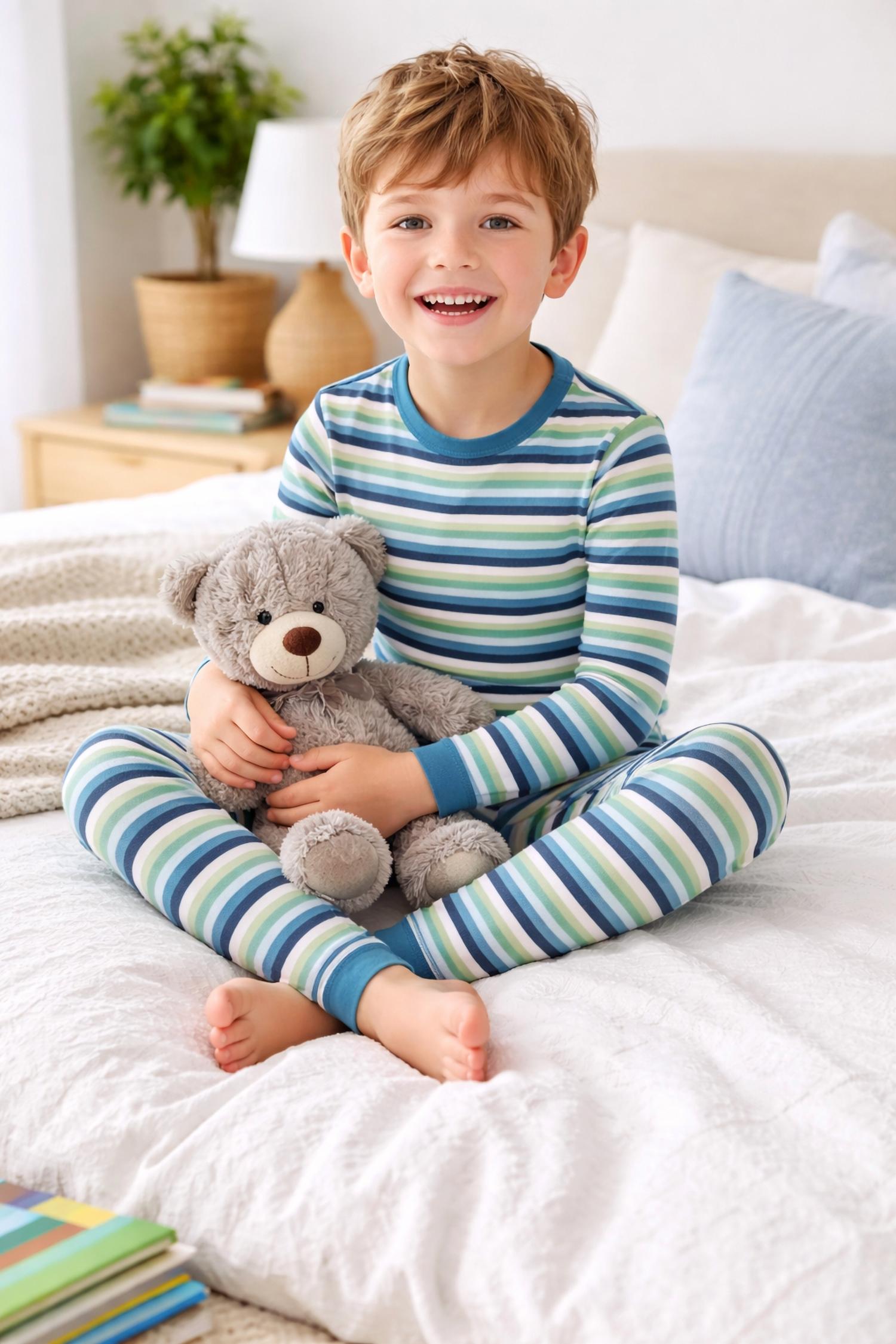 Kickee - Boy's Long Sleeve Pajama Set